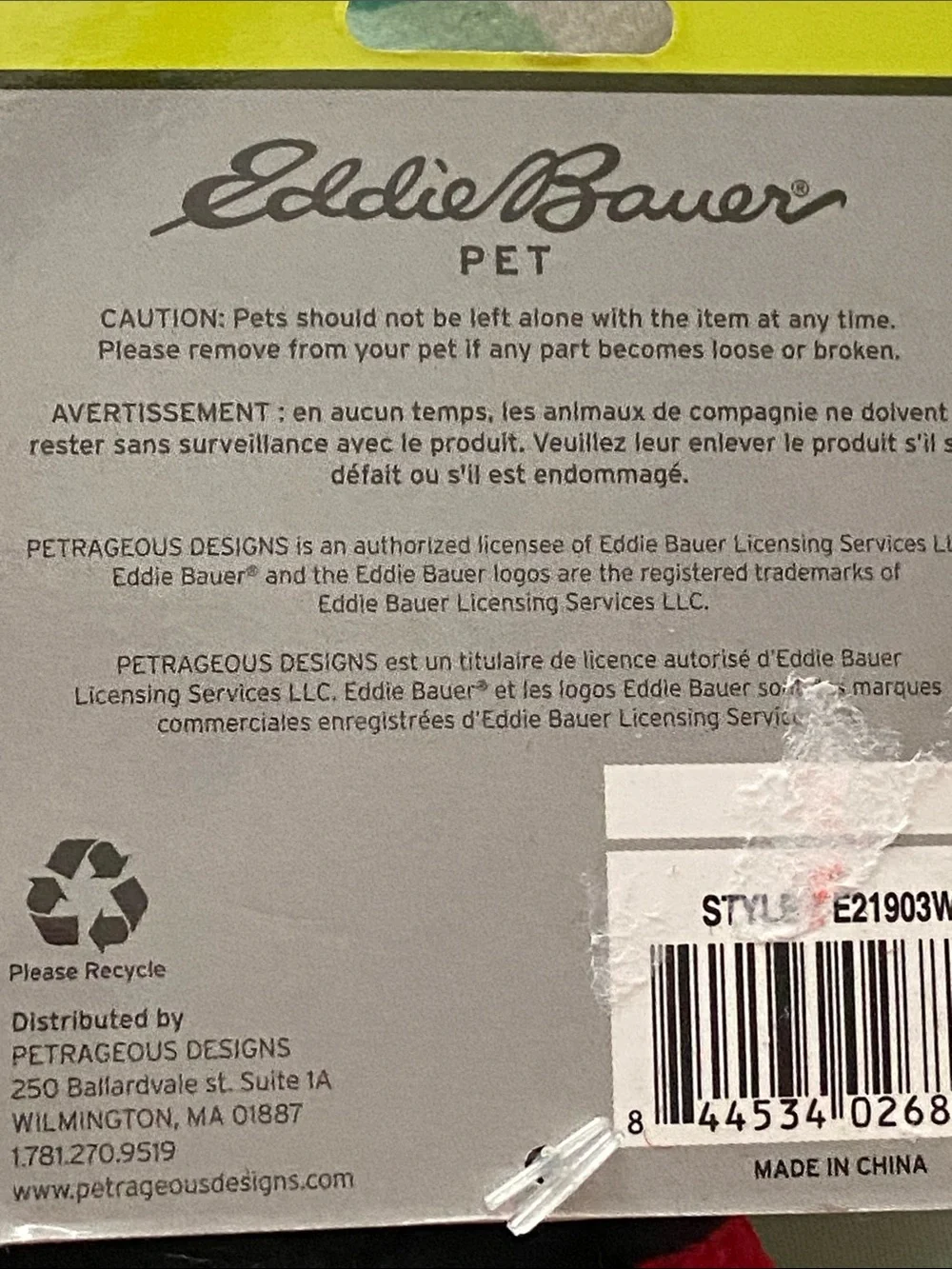 Eddie Bauer your from 10”w